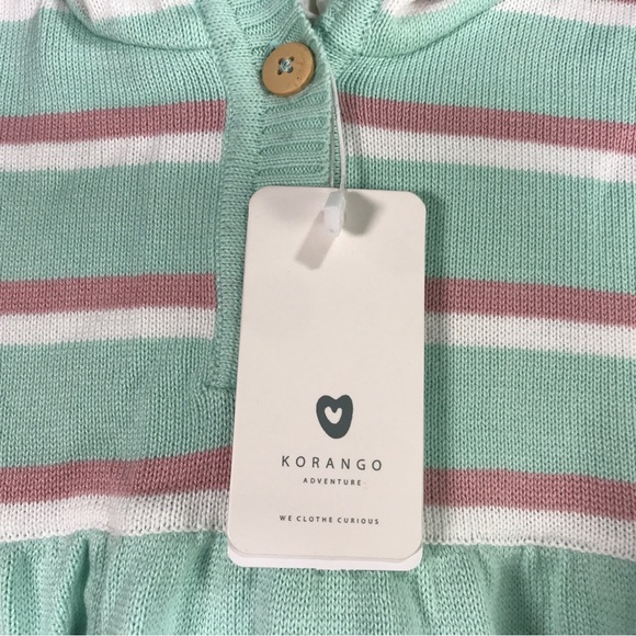 Korango Fantasy Striped Hooded Knit Dress, Toddler Girl's Size 2Y - Mint/multi - Picture 3 of 10